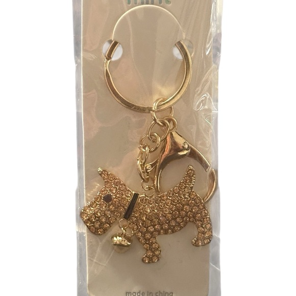 Mint Gold and Teal Dog Keychain - Picture 4 of 7